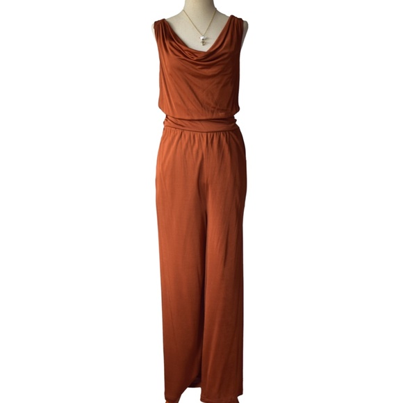 Anthropologie - Maeve Enchantment Copper/Bronze Wide Leg Jumpsuit - Size X-Small - Picture 2 of 5